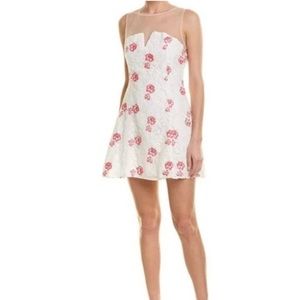 BB Dakota RSVP White Pink Lace Flavia Embroidered Floral Dress